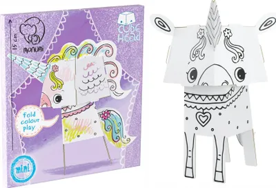 Produktbild von CUBE HEAD MINI "Einhorn" Malbuch-Klappbuch MONUMI