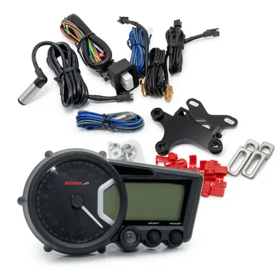 Produktbild von Tachometer KOSO Digital Cockpit RX2 GP Style Drehzahlmesser mit ABE, mehrfarbiges Display Universal für Motorrad, Quad, ATV