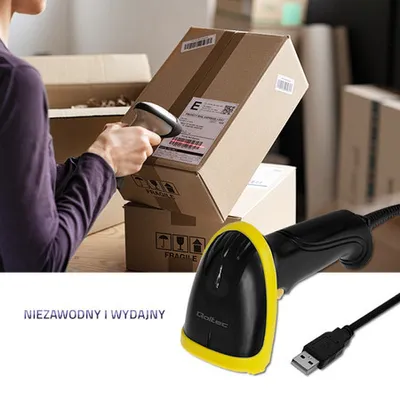 Zdjęcie produktu dla Qoltec 50862 Wireless Laser Barcode Scanner 1D | 2.4GHz