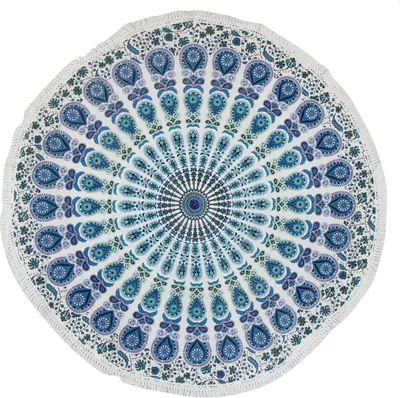 Produktbild von Meditationsdecke - Tagesdecke - runde Tischdecke - Mandala - Muster 04 - 133cm
