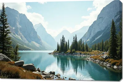 Immagine prodotto di Quadro 120x80 cm su tela per soggiorno o camera da letto Panorama Montagne