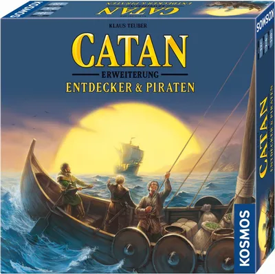 The image shows the box art for a board game expansion, depicting a scene of exploration and sailing.