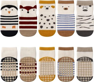 Produktbild von Kyopp 5/10 Paar Socken Baby Kleinkinder ABS rutschfeste Socks Stoppersocken