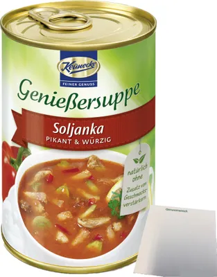 Produktbild von Keunecke Genießersuppe Soljanka (400ml Dose) + usy Block