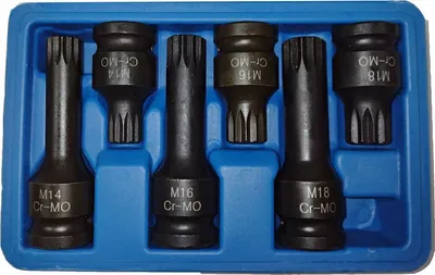 Obrázek produktu pro ELMAX | Vnitřní vícezubý nástrčný klíč, M14, M16, M18 Kraft, XZN, sada bitů, 1/2", sada bitů pro rázové utahováky