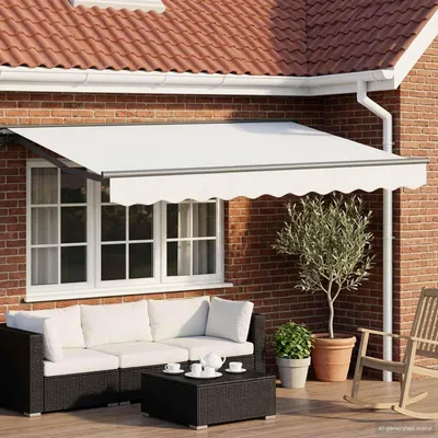 Immagine prodotto di vidaXL Tenda da sole manuale con LED, bianco e antracite, 3 x 2,5 m