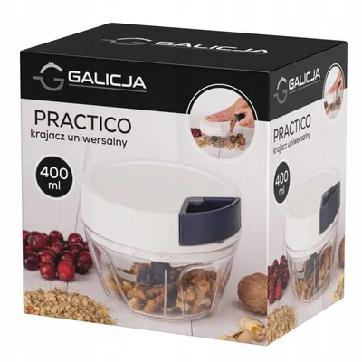 Zdjęcie produktu dla Krajacz uniwersalny practico 400 ml siekacz biało granatowy