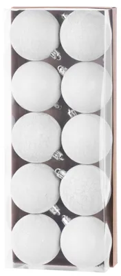 Immagine prodotto di Palline MagicHome Natale, 10 pz, bianche, per l'albero di Natale, 6 cm