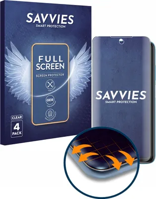Produktbild von 4x Savvies Fullscreen Schutzfolie für Xiaomi Redmi 10 (2022) Displayschutz Folie Fullcover Klar Transparent