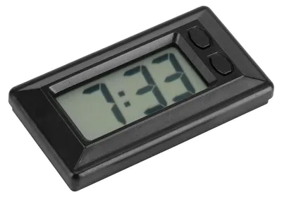 Mini LCD Digitaluhr mit Klebepad für Auto & Büro, schwarz