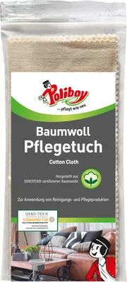 Obrázek produktu pro Bavlněný čisticí hadřík Poliboy – 1 ks – pro snadné nanášení čisticích prostředků – šetrné čištění bez poškrábání – 25 x 33 cm