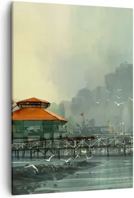 Produktbild von Bild auf Leinwand - Leinwandbild - Einteilig - Meer Ufer Möwe - 50x70cm - Wand Bild - Wanddeko - Wandbilder - Leinwanddruck - Kunstdruck - Wanddekoration - Leinwand bilder - Wandbild - PA50x70-3828