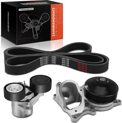 Image de Frankberg 1x Kit de courroie trapézoïdale Pompe à eau pour BMW Série 3 E90 E91 E92 E93 F30 F31 2.0L