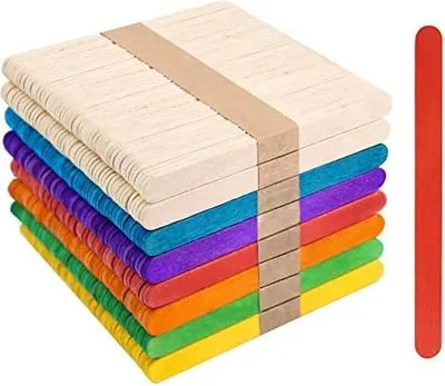 Produktbild von VGOODALL 400 Stück Eisstiele Holz, Bunte Holzstäbchen für Basteln, DIY-Projekte, Party-Deko & Kunsthandwerk
