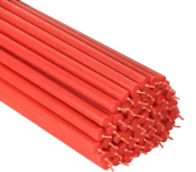 Produktbild von 750g (ca. 50 St.) Altarkerzen Rot Ruß Tropffrei Kerzen Osterkerzen L: 28cm 36325