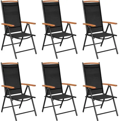 Immagine prodotto di vidaXL Sedie da giardino pieghevoli 6 pz. Tessuto nero