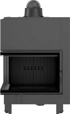 Produktbild von Kamineinsatz aus Stahl KRATKI MBA links 17 kW Ø 200 gebogenes Glas schwarz Verkleidung