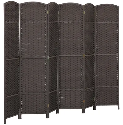 Produktbild von Paravent Raumteiler innen 6-teilig, faltbar Sichtschutzwand Kiefer, Braun