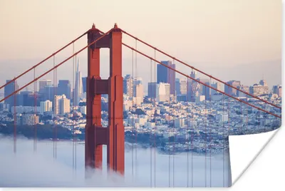Produktbild von MuchoWow® Poster Neblig um die Golden Gate Bridge und San Francisco 30x20 cm - Plakate - Print