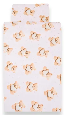 Produktbild von 2-teilige Bettwäsche New Baby Love Teddy Bear 90/120 cm rosa