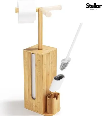 Produktbild von Bamboo 3-in-1 Toiletrolhalter mit Bürste