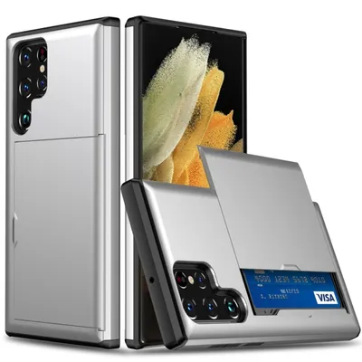 Immagine prodotto di Custodia König Design compatibile con Samsung Galaxy S22 Ultra 5G, realizzata in plastica morbida, ideale come cover protettiva per smartphone, colore argento