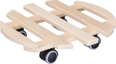 Produktbild von WAGNER Pflanzenroller PALETTI Ø 35 x 8 cm, für den Innenbereich, Buchenholz, natur, Tragkraft 100 kg, EU Ware - 20031901