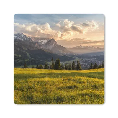 Produktbild von MuchoWow® Mauspad Mousepad Alpen - Sonnenuntergang - Berg 30x30 cm - Mousepads - Maus Mat - Pad - Mausunterlage - Gaming
