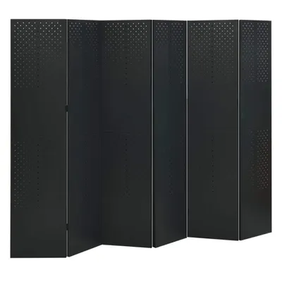 Immagine prodotto di divisorio 6 pezzi 2 pezzi nero 240x180 cm acciaio