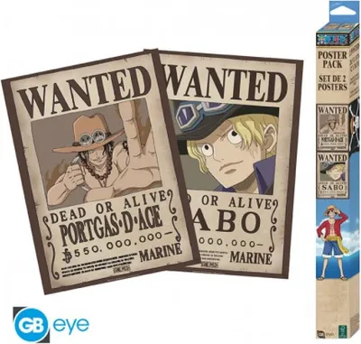 Produktbild von ONE PIECE - Set 2 Posters Chibi 52x38 - Wanted Sabo & Ace