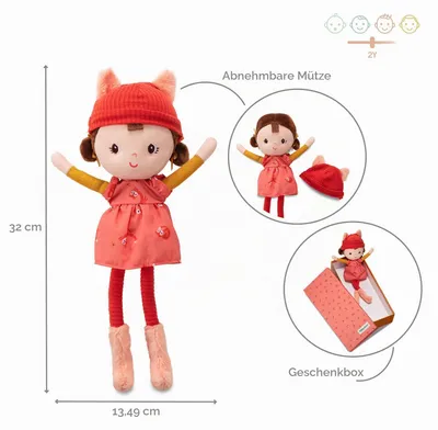 Produktbild von Lilliputiens, Alice, Stoffpuppe mit Abnehmbarer Mütze, ab 2 Jahren