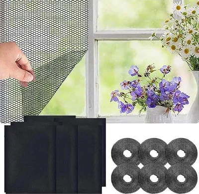 Produktbild von Famanu Insektenschutznetz für Fenster - 6 Stück, Schwarz