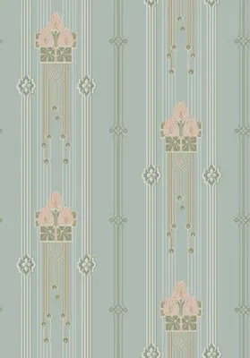 Zdjęcie produktu dla Borastapeter Tapeta vintage kwiaty w stylu secesyjnym turkusowym - 660010 - 53 cm x 10.05 m