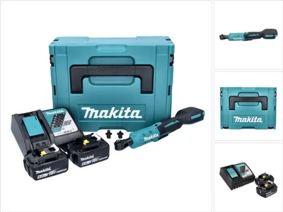 Produktbild von Makita DWR 180 RGJ Akku Ratschenschrauber 18 V 47,5 Nm 1/4" 3/8" + 2x Akku 6,0 Ah + Ladegerät + Makpac