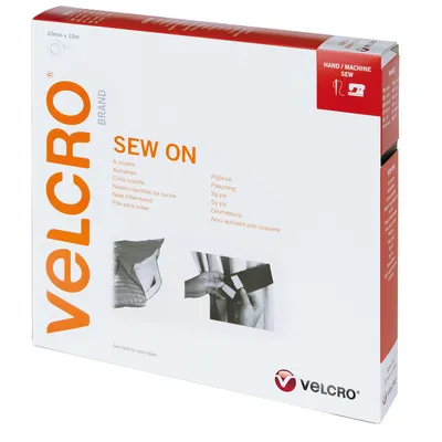 Produktbild von VELCRO® Klettband zum Aufnähen, Haken & Flausch 20mm x 10m Weiß
