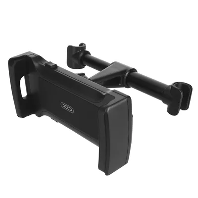 Zdjęcie produktu dla Uchwyt samochodowy na smartfon / tablet na zagłówek obracany o 360° XO czarny