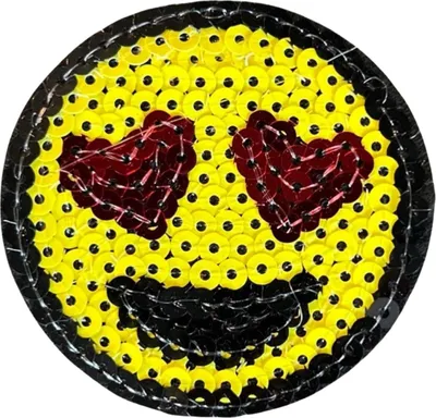 Produktbild von Smiley-Emoji-Gelber Paillette-Emblem-Aufnäher zum Aufbügeln