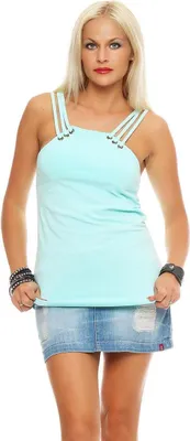Immagine prodotto di Maglietta estiva con cinturino da donna; verde menta/S/M 36/38