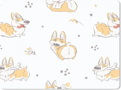 Produktbild von MuchoWow® Mauspad Mousepad Muster - Corgi - Hund - Jungen - Mädchen - Kinder - Kind 23x19 cm - Mousepads - Maus Mat - Pad - Mausunterlage - Schreibtischunterlage - Mauspad