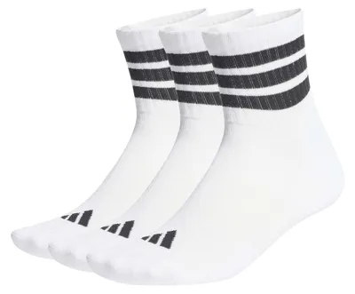 Produktbild von adidas Uni 3 Stripes Cushioned Sportswear Mid Cut Socks 3 Pair Pack, white/bl