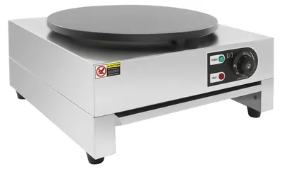 Produktbild von Elektrischer Crêpes-Maker - Pfannkuchenplatte - 40 cm - 50–300 °C - Antihaft - Gewerblich, Über 2000 W - Silber