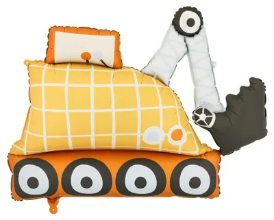 Zdjęcie produktu dla Balon foliowy Koparka 93x68cm - PartyDeco, Obraz wygenerowany przez AI