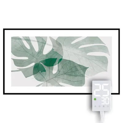 Produktbild von Heidenfeld Infrarotheizung HF-HP105 | Flachheizung - Heizpaneel - Bildheizung - Wandhalter - Überhitzungsschutz - Infrarot Heizung (1000 Watt Palmen)