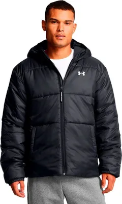 A man wearing a black hooded jacket.