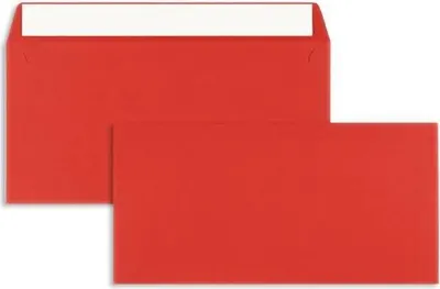 Produktbild von Briefumschläge DIN C6/5 100g/qm haftklebend VE=100 Stück intensivrot