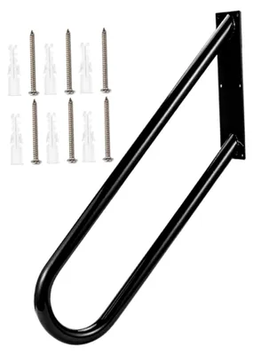 Produktbild von Wandhandlauf aus Metall in Schwarz, Haltegriff für Treppengeländer, Innen- und Außenbereich, Wandmontage, stabil