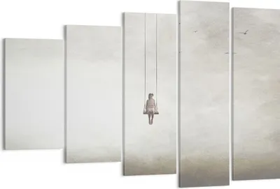 Produktbild von Bild auf Leinwand - Leinwandbild - 5 Teile - Schwingen rein Wolken - 150x100cm - Wand Bild - Wanddeko - Wandbilder - Leinwanddruck - Bilder - Wanddekoration - Leinwand bilder - EG150x100-4875