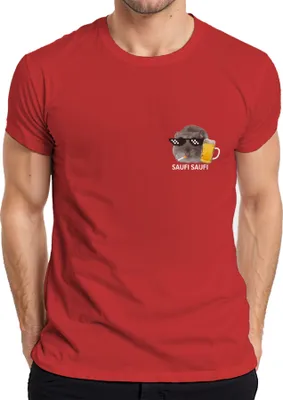 Produktbild von Saufi Saufi Sad Hamster Thug Life Meme Bier Weißbier Weizenbier Herren T-Shirt, Rot, 3XL