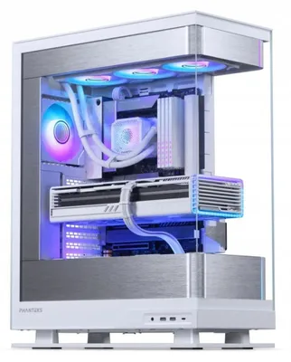 Zdjęcie produktu dla PHANTEKS Premium PCIe Gen 5 Pionowy Wspornik Karty Graficznej, DRGB, Kabel Riser 220mm, Biały