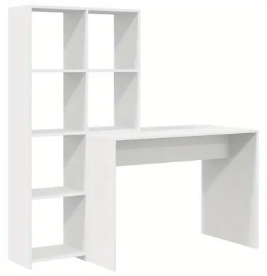 Zdjęcie produktu dla Biurko Wit Gelakt z dużą powierzchnią roboczą (138,5 x 55 cm) i wysokimi półkami do przechowywania